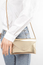 Convertible Metallic Envelope Clutch