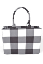 Buffalo Check Large Zipper Structure Tote