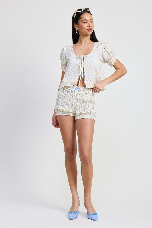MINI RUCHED BLOOMER SHORTS