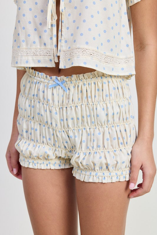 MINI RUCHED BLOOMER SHORTS