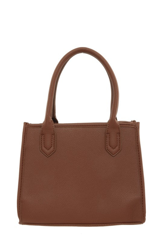 Leather Crossbody Bag with Double Tassel Charm