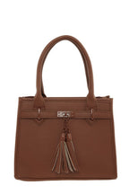 Leather Crossbody Bag with Double Tassel Charm