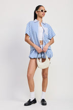 BUBBLE HEM SHORTS WITH ELASTIC WAIST