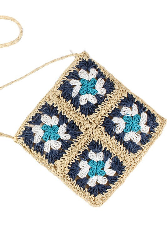Eliza Crochet Straw Crossbody