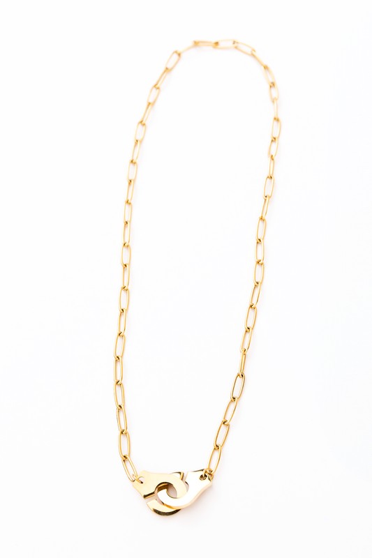 18K STAINLESS STEEL HANDCUFF NECKLACE