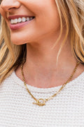 18K STAINLESS STEEL TOGGLE CHAIN NECKLACE