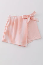 Striped skort with bow