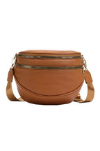 Sabrina Double Zip Leather Crescent Sling