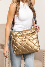 Jenna Quilted Puffer Leopard Crossbody Bag