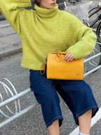 Turtleneck Knit Dropped Shoulder Sweater