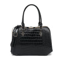 Croco Patent Leather Frame Satchel