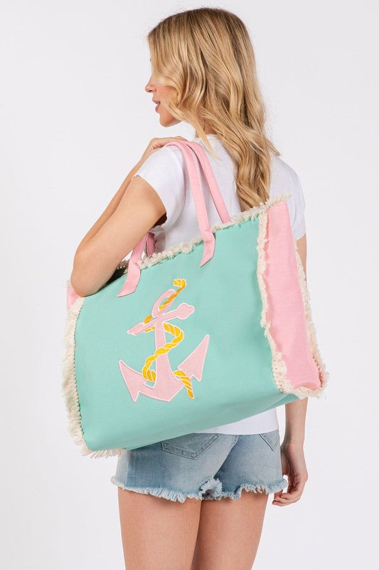 Anchor Fringe Oversize Fashion Tote
