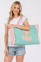 Anchor Fringe Oversize Fashion Tote
