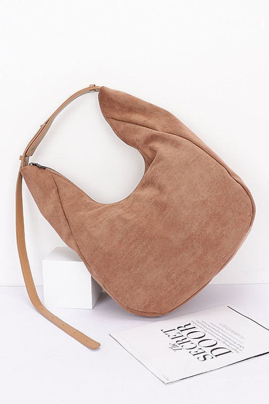 Faux Suede Oversize Shoulder Bag