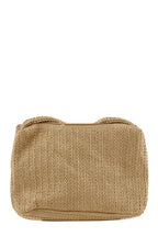 Bow Accent Straw Clutch Bag
