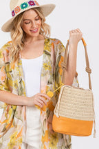 Faux Straw Summer Bucket Bag