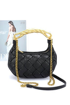 Textured Gold Bar Weaved Swing Bag