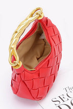 Textured Gold Bar Weaved Swing Bag