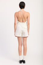 HIGH WAISTED PLEATED SHORTS