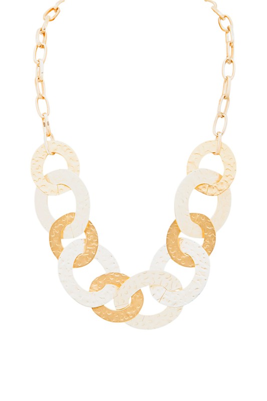 Textured Circle Plate Necklace