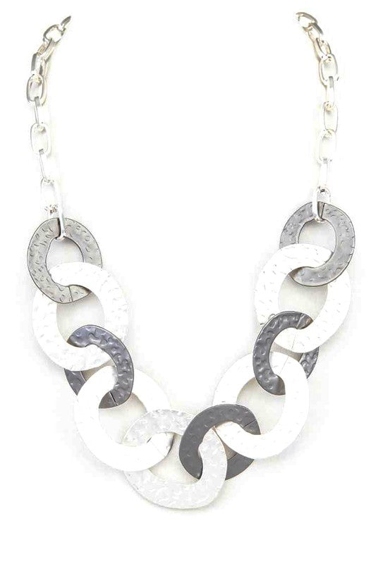 Textured Circle Plate Necklace