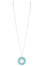 Beaded Hoop Pendant Necklace