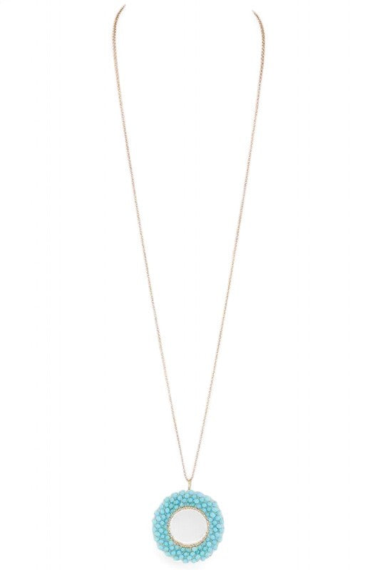 Beaded Hoop Pendant Necklace