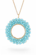 Beaded Hoop Pendant Necklace
