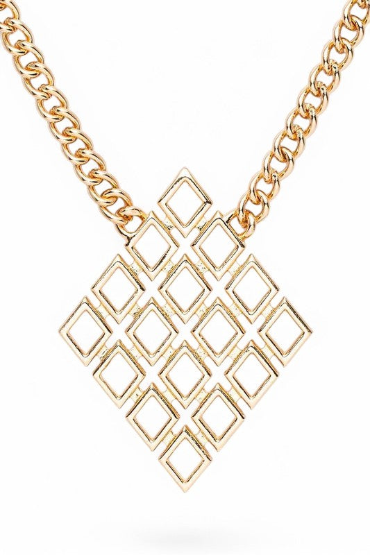 Laser Cut Argyle Pendant Necklace