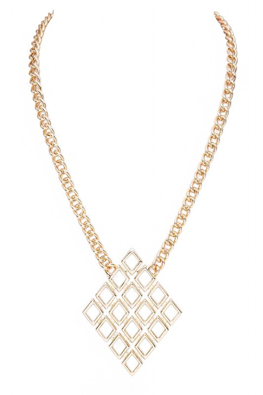 Laser Cut Argyle Pendant Necklace