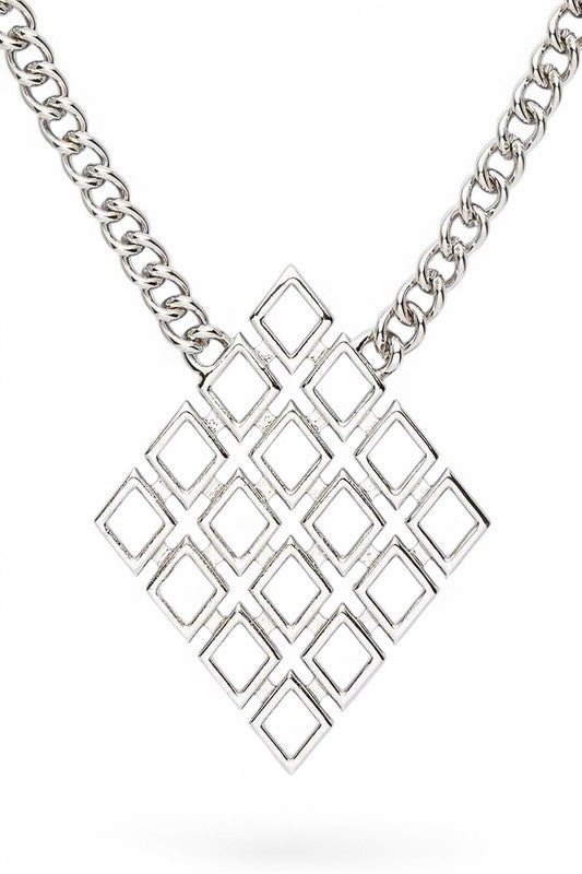 Laser Cut Argyle Pendant Necklace