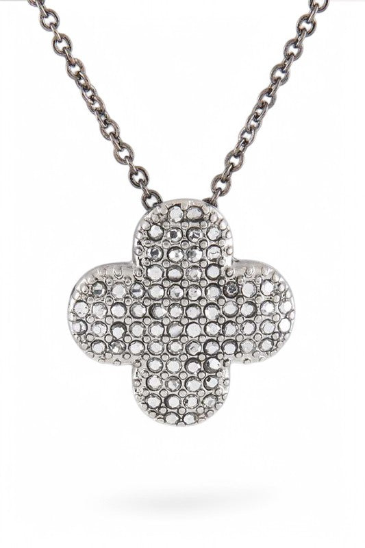 Crystal Clover Pendant Necklace Set