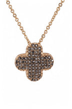 Crystal Clover Pendant Necklace Set