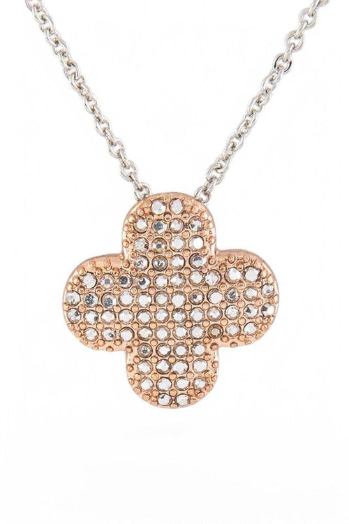 Crystal Clover Pendant Necklace Set