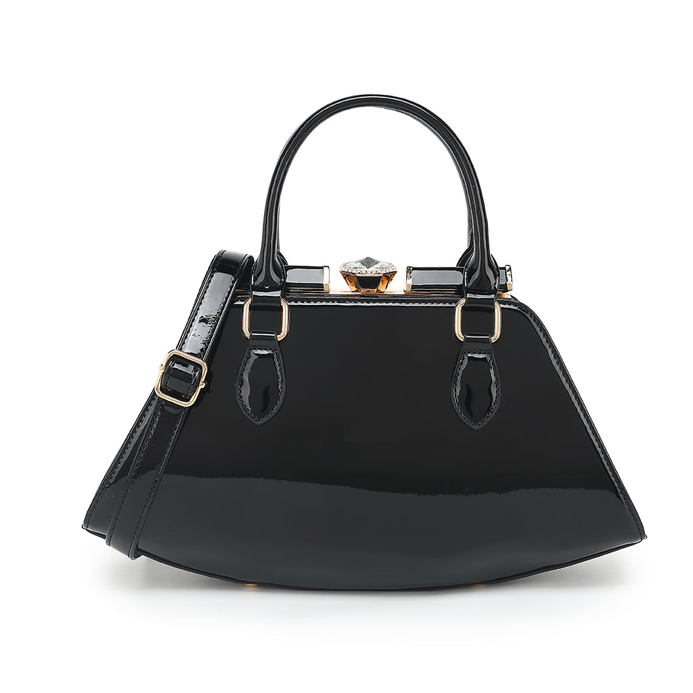 Patent Leather Frame Satchel