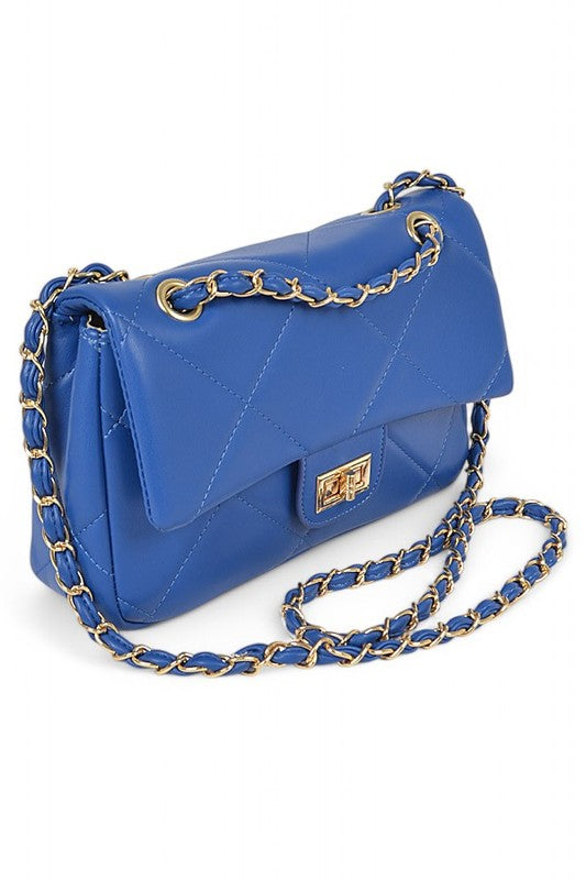 Quilted Twist Lock Classy Shoulder Bag