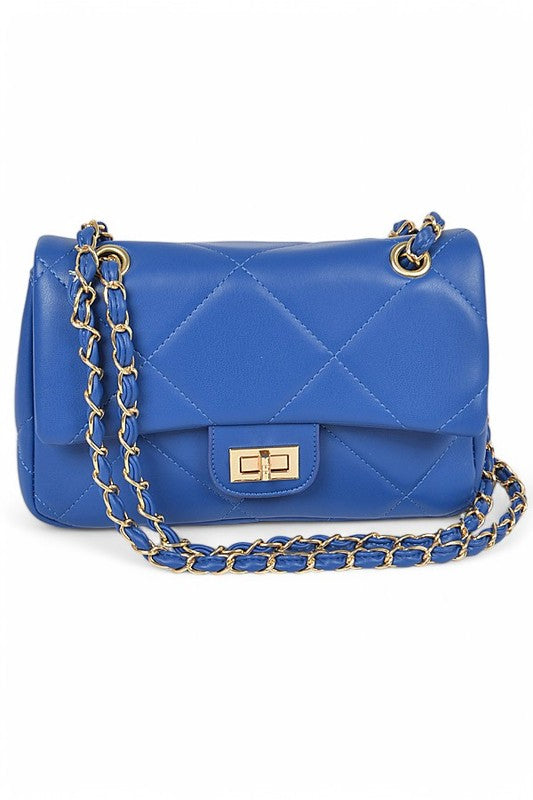 Quilted Twist Lock Classy Shoulder Bag