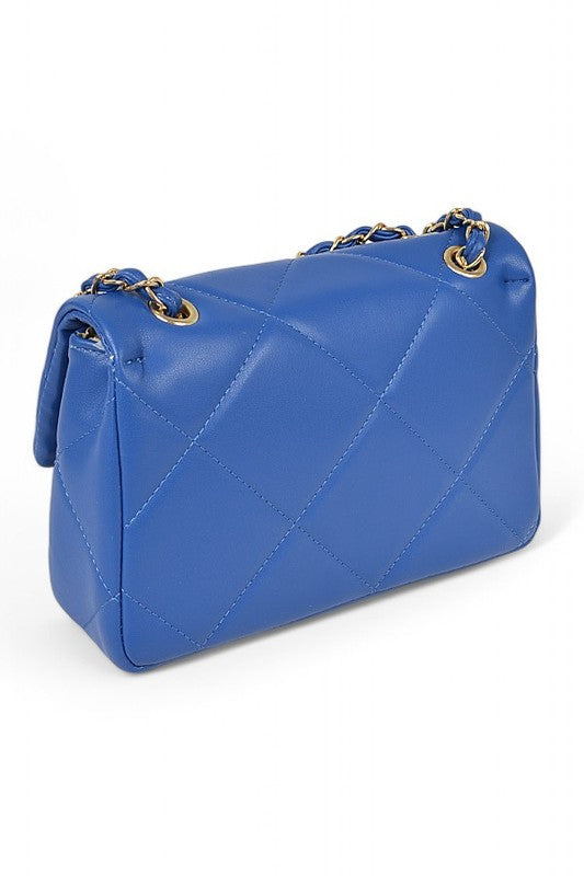 Quilted Twist Lock Classy Shoulder Bag