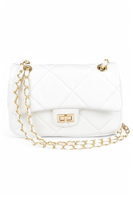 Quilted Twist Lock Classy Shoulder Bag