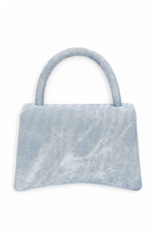 Sparkle Flower Top Handle Clutch Bag