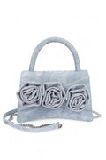 Sparkle Flower Top Handle Clutch Bag