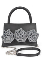 Sparkle Flower Top Handle Clutch Bag