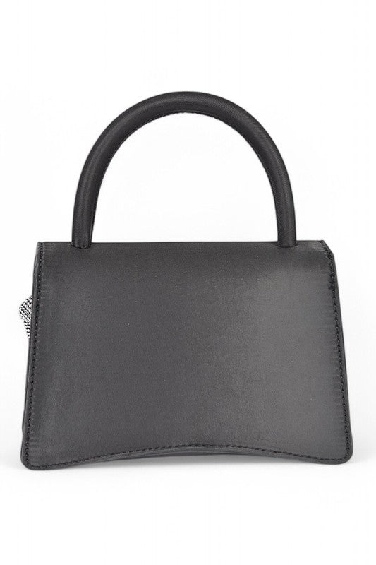 Sparkle Flower Top Handle Clutch Bag