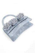 Sparkle Flower Top Handle Clutch Bag