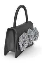 Sparkle Flower Top Handle Clutch Bag