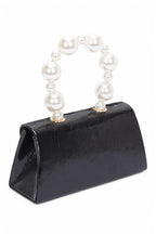 Pearl Handle Metallic Clutch Swing Bag