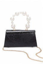 Pearl Handle Metallic Clutch Swing Bag