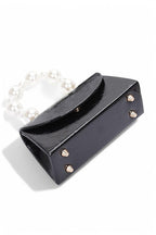 Pearl Handle Metallic Clutch Swing Bag