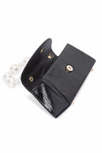 Pearl Handle Metallic Clutch Swing Bag