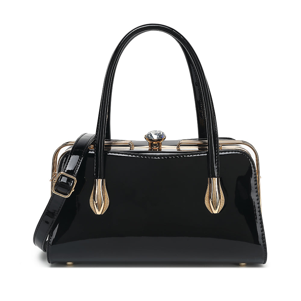 Patent Leather Frame Satchel